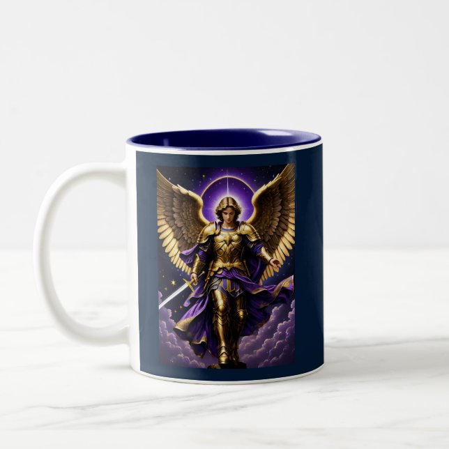St. Michael the Archangel Roman Catholic Två-Tonad Mugg (Vänster)