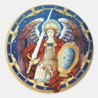 St. Michael The Archangel Round Sticker Runt Klistermärke