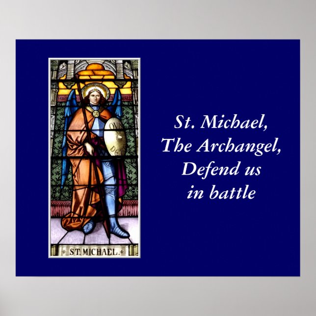 St. Michael The Archangel Stached Glass Window Poster (Framsidan)
