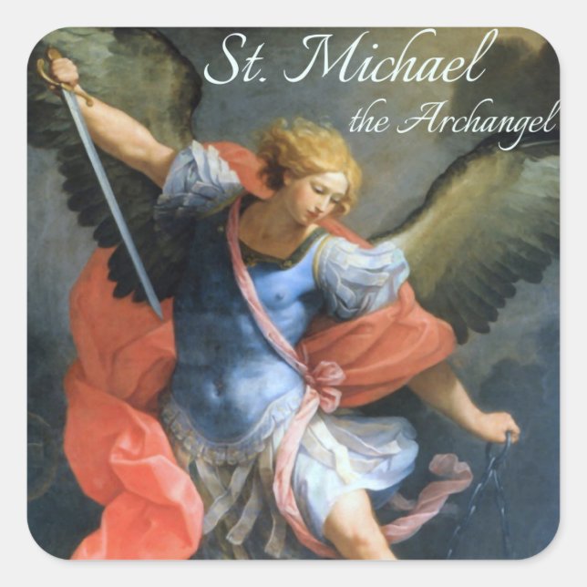 St. Michael the Archangel Stickers Fyrkantigt Klistermärke (Framsida)