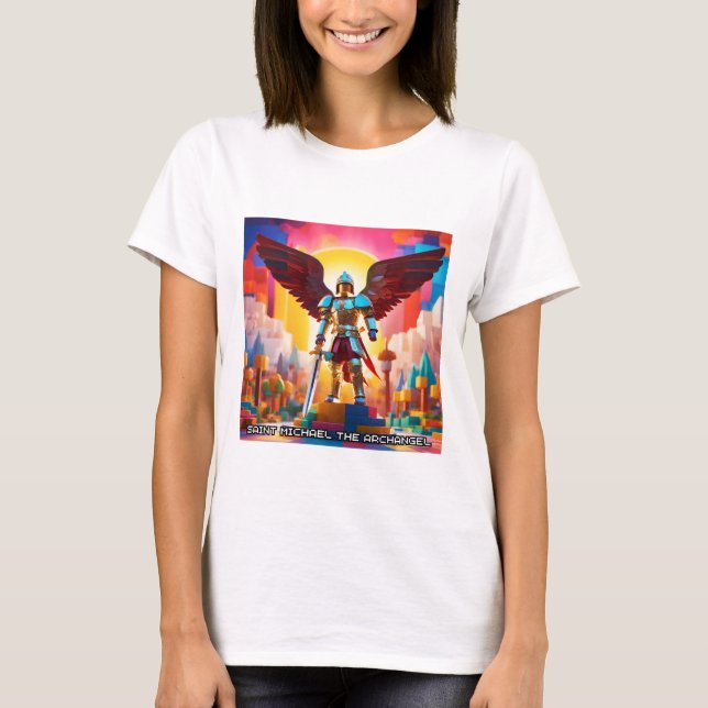 St. Michael the Archangel T-Shirt Catholic Tee (Framsida)