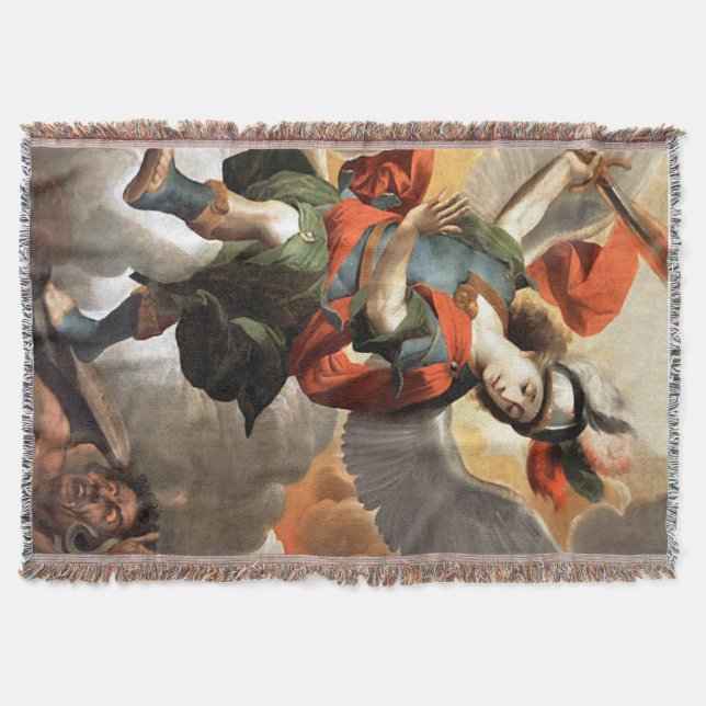 St Michael the Archangel Throw Blanket Mysfilt (Framsidan)