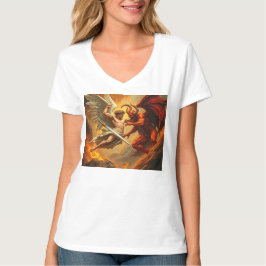 St Michael the Archangel Women's V-nacke Tee