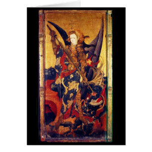 St Michael Vanguishing djävulen Hälsningskort