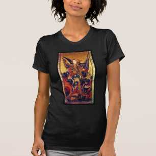 St. Michael Vanquishing Djävulen som Medieval Knig Tee Shirt