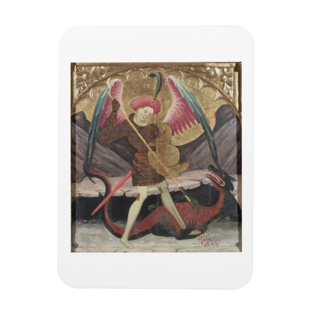 St Michael Vanquishing Evil, c.1480 (tempera on pa Magnet (Vertikal)