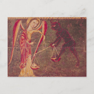 St. Michael Weighing Souls, från ett altarstycke Vykort