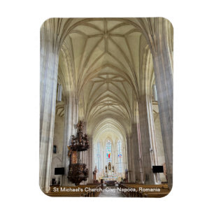 St. Michael's Church, Cluj-Napoca, Rumänien, på en Magnet