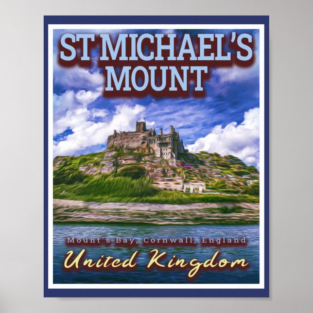 ST MICHAELS MOUNT - MOUNTS BAY CORNWALL ENGLAND POSTER (Framsidan)