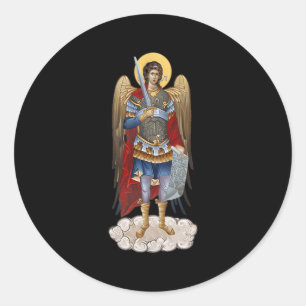 St Michaels The Archangel Catholie Angel Gud Runt Klistermärke