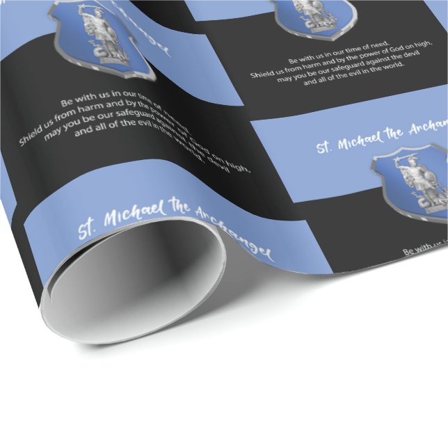 St. Mikael Ärkeängel Bön Tänker på Dig Presentpapper (Rullad Hörn)