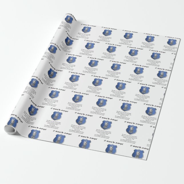 St. Mikael Ärkeängel Bön Tänker på Dig Presentpapper (Utrullad)