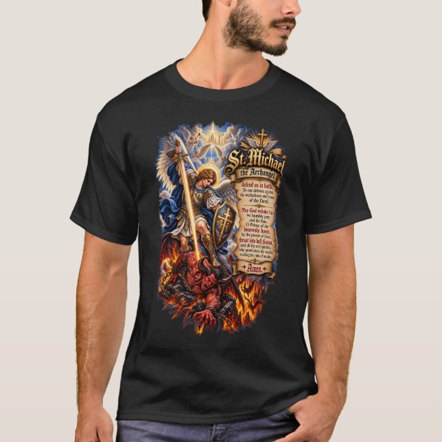 St. Mikael Ärkeängel T Shirt (Framsida)