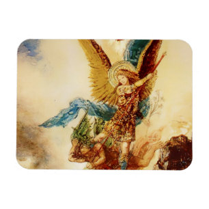 “St Mikael övervinner Satan” av Gustave Moreau Magnet
