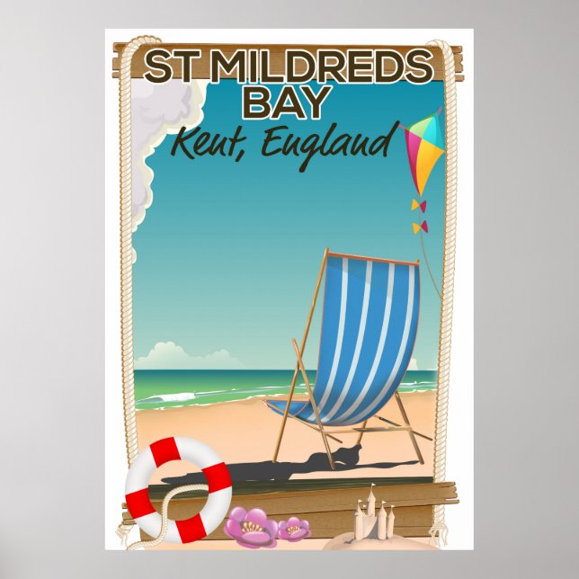 St Mildreds Bay Kent England resemålning affisch (Framsidan)
