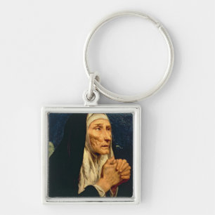 St. Monica Fyrkantig Silverfärgad Nyckelring