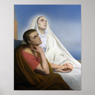 St. Monica och St Augustine av flodhästen Poster