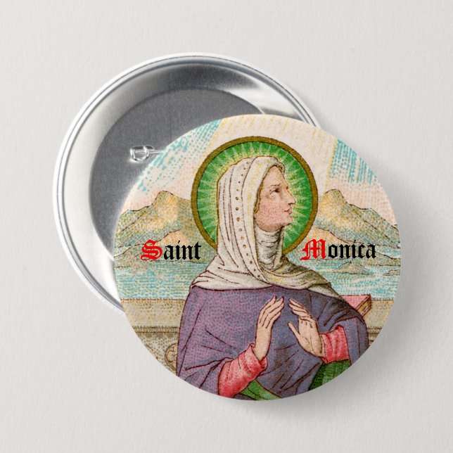 St. Monica of Tagaste (SAU 047; uppgift) Knapp (Framsida & baksida)