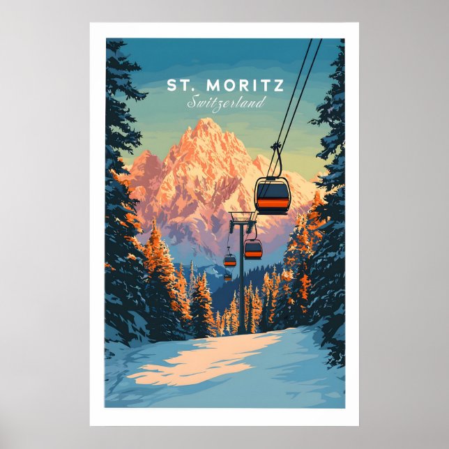 St Moritz Resemaffisch - Schweiz 1 Poster (Framsidan)