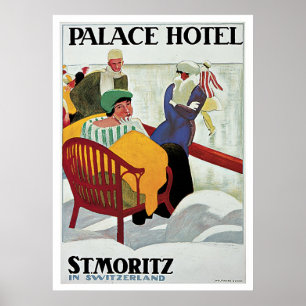 St Moritz Schweitz vintage resor Poster