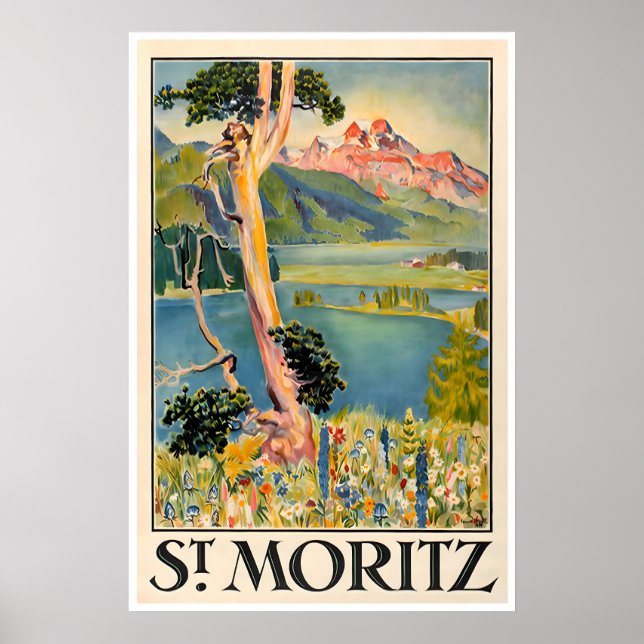 St. Moritz Schweiz Konsttryck Schweiz Hem Resa Poster (Framsidan)