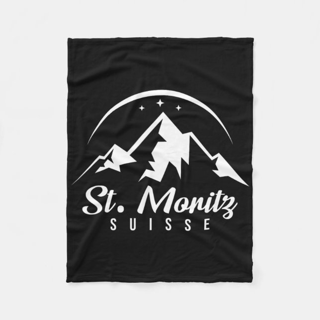 St. Moritz Schweiz Ski Resort Skiing Snowboard Fleecefilt (Framsidan)