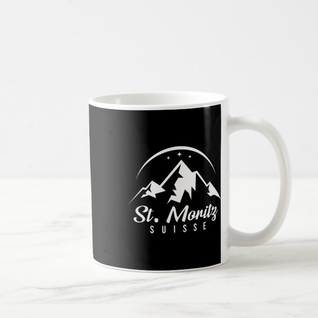 St. Moritz Schweiz Ski Resort Skiing Snowboard Kaffemugg (Höger)