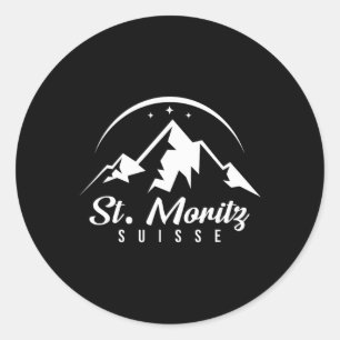 St. Moritz Schweiz Ski Resort Skiing Snowboard Runt Klistermärke