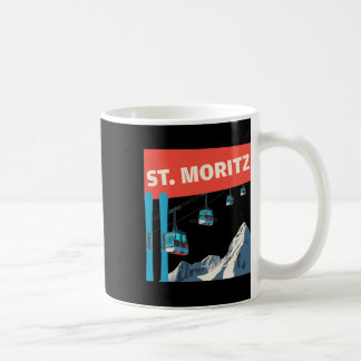St. Moritz Skiing - Retro St. Moritz Ski  Kaffemugg