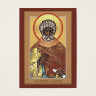 St. Moses the Ethiopian Mini Prayer Card Visitkort
