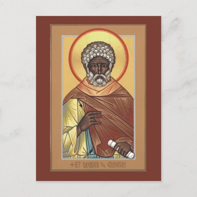 St. Moses the Ethiopian Prayer Card Vykort (Framsida)