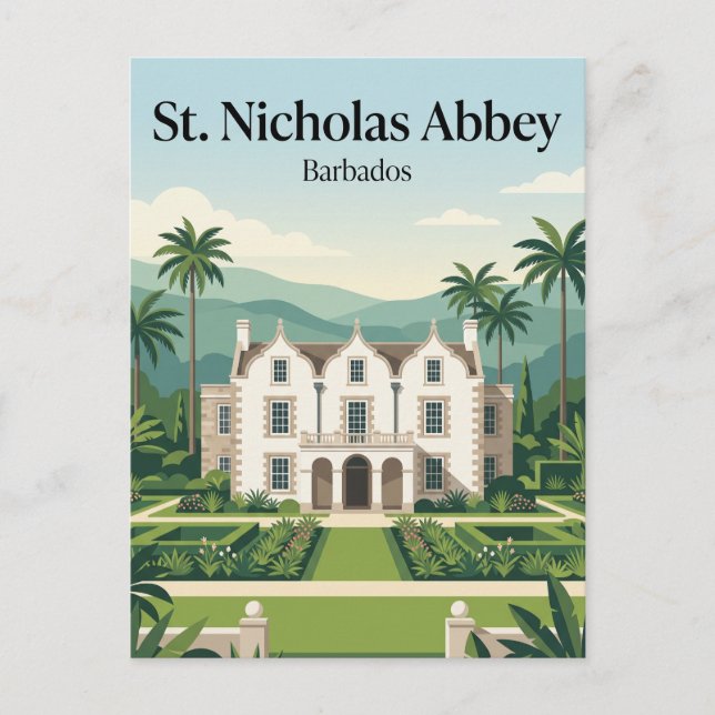 St. Nicholas Abbey Barbados Vykort (Framsida)