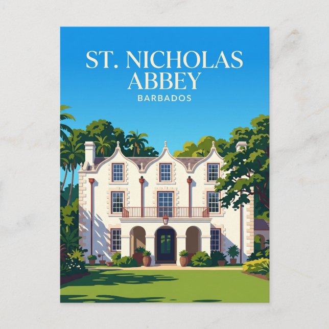 St. Nicholas Abbey Barbados Vykort (Framsida)