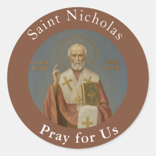 St Nicholas av den Myra biskopen Runt Klistermärke
