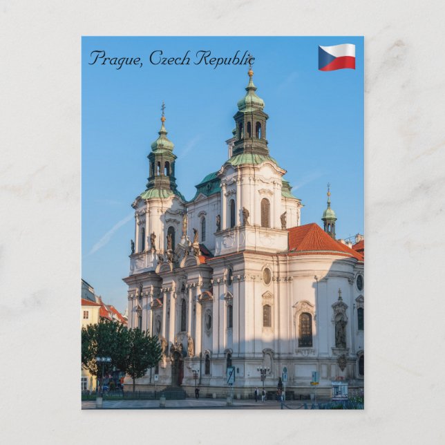 St. Nicholas Church i den gamla staden Prag Vykort (Framsida)