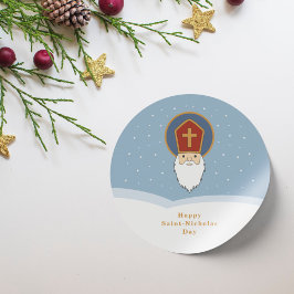 St Nicholas Day Sticker Runt Klistermärke