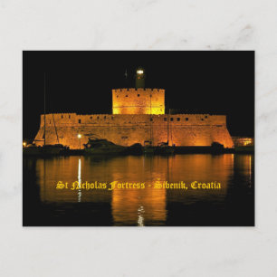 St Nicholas Fortress - Šibenik, Kroatien Vykort