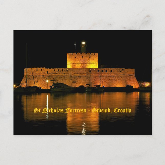 St Nicholas Fortress - Šibenik, Kroatien Vykort (Framsida)
