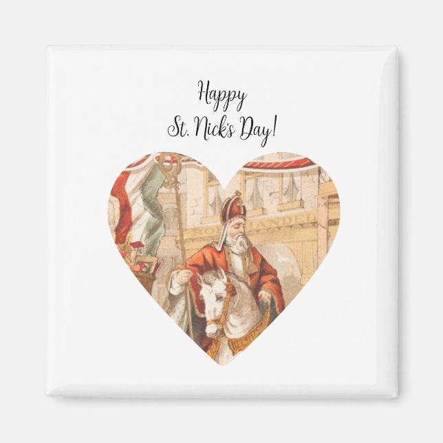 St. Nicholas Heart Sinterklaas St. Nick's Day Magnet (Framsidan)