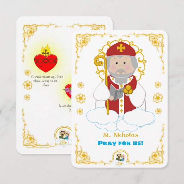 St. Nicholas Heliga Card Inbjudningar (Fram/baksida)