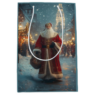 St. Nicholas i en Festive Snowy Village