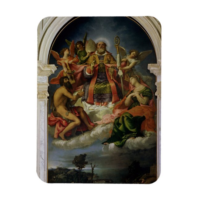 St. Nicholas i Glory med Saints Magnet (Vertikal)