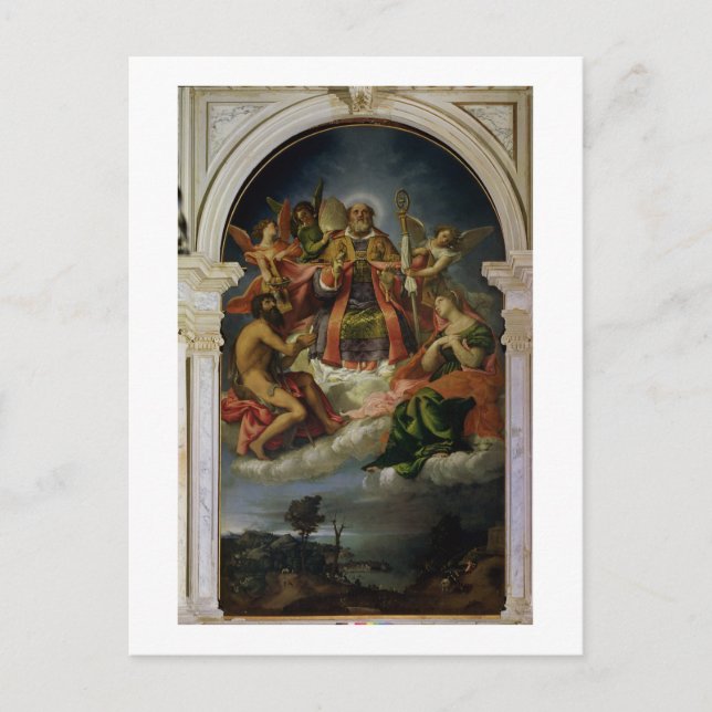 St. Nicholas i Glory med Saints Vykort (Framsida)