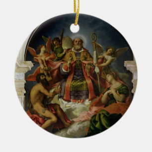 St Nicholas i härlighet med Saints Julgransprydnad Keramik