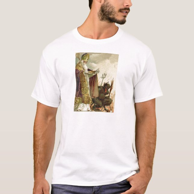 St Nicholas Krampus högaffelpräst T Shirt (Framsida)