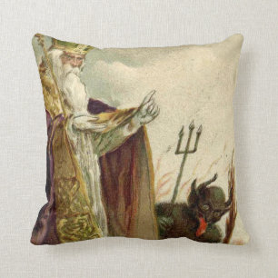 St Nicholas Krampus Pitchfork Priest Kudde