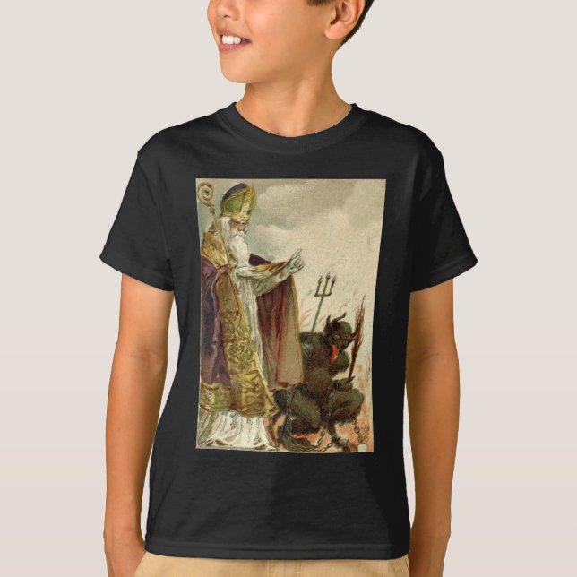 St Nicholas Krampus Pitchfork Priest Tee (Framsida)