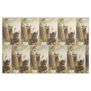 St Nicholas Krampus Pitchfork Priest Tyg