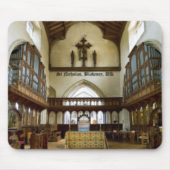 St Nicholas kyrka, Blakeney UK mousepad Musmatta (Framsidan)