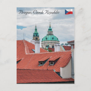 St. Nicholas-kyrkan och tak i Prag Vykort